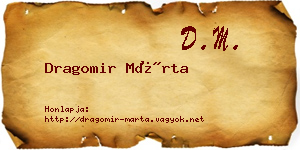 Dragomir Márta névjegykártya