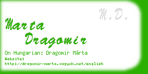 marta dragomir business card